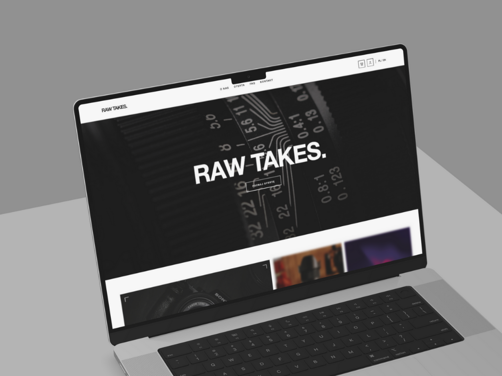 RAW Rental — Layout strony głównej