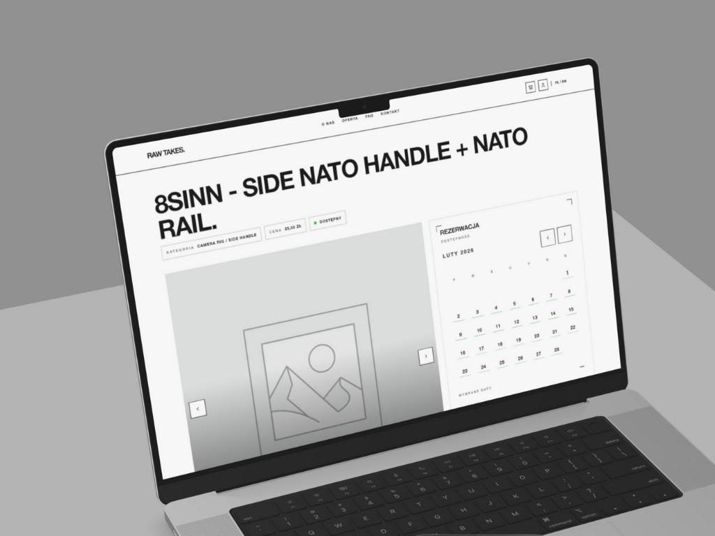RAW Rental — Formularz zamówienia na podstronie produktu